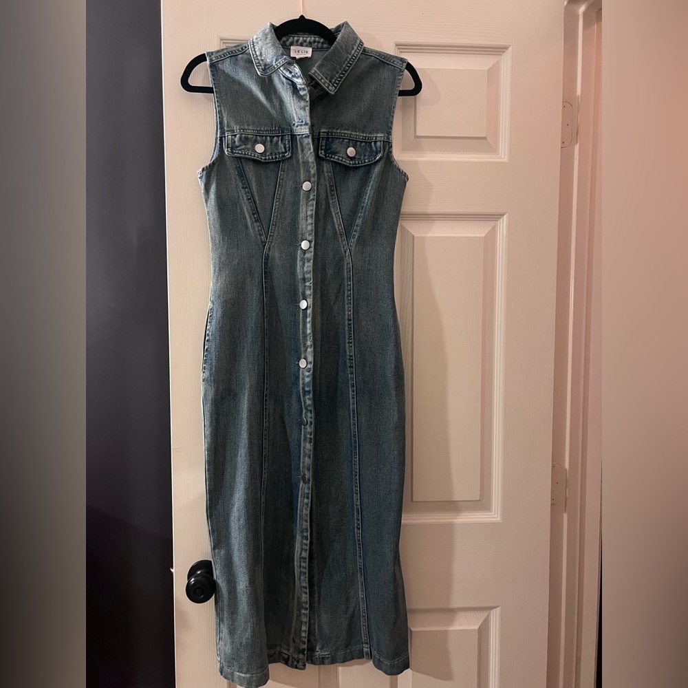 Denim Midi Button-Down Dress